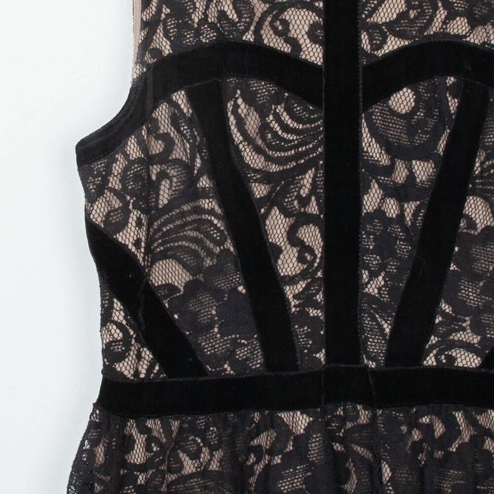 Fire Los Angeles Womens Sleeveless Lace Velvet Mini Dress Size S Goth‎ Witchy - Picture 4 of 9